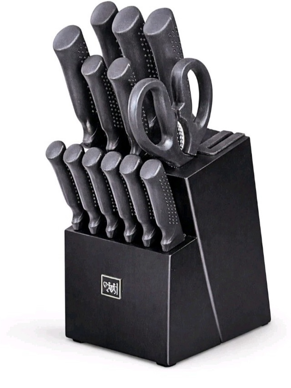 New Hunter Black 15 Piece Fine Edge Kitchen Knife Set - 15 Piece Kitchen Cutlery